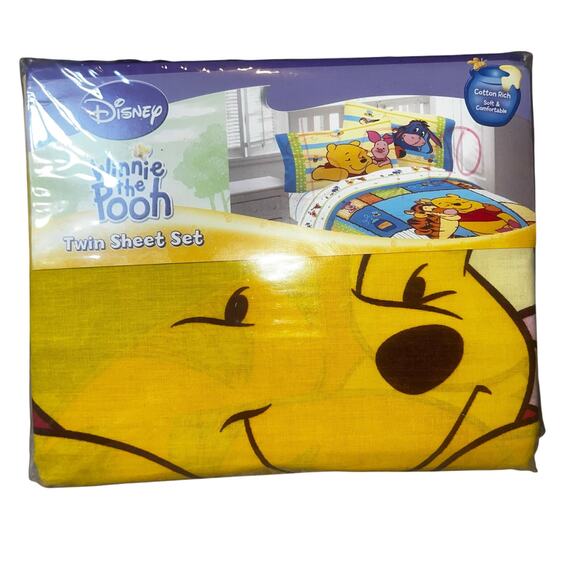 Vintage Disney Winnie the Pooh & friends twin sheet set fitted flat , pillowcase - Picture 6 of 6